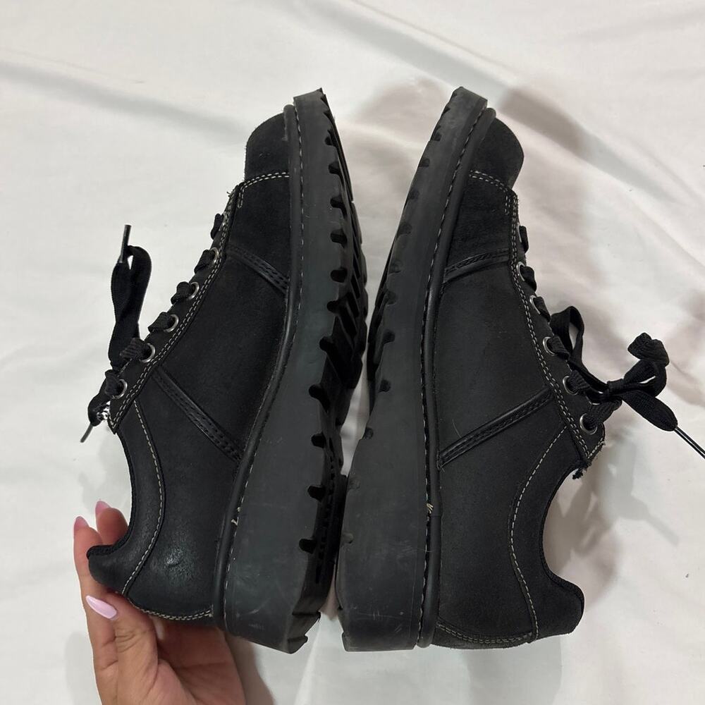 Vintage Y2K Skechers Women 8.5 Tredd Jammers Black Leather Chunky Shoes Sneakers - Picture 5 of 9